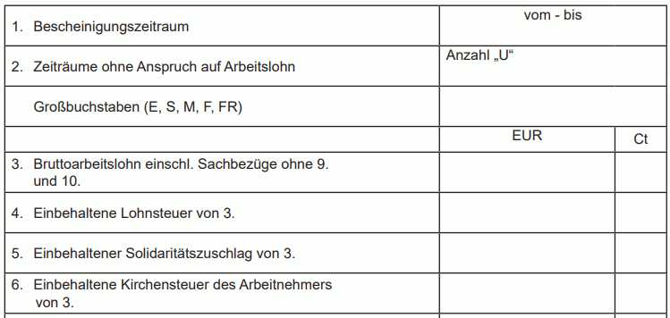 Format und Inhalt der elektronischen Lohnsteuerbescheinigung