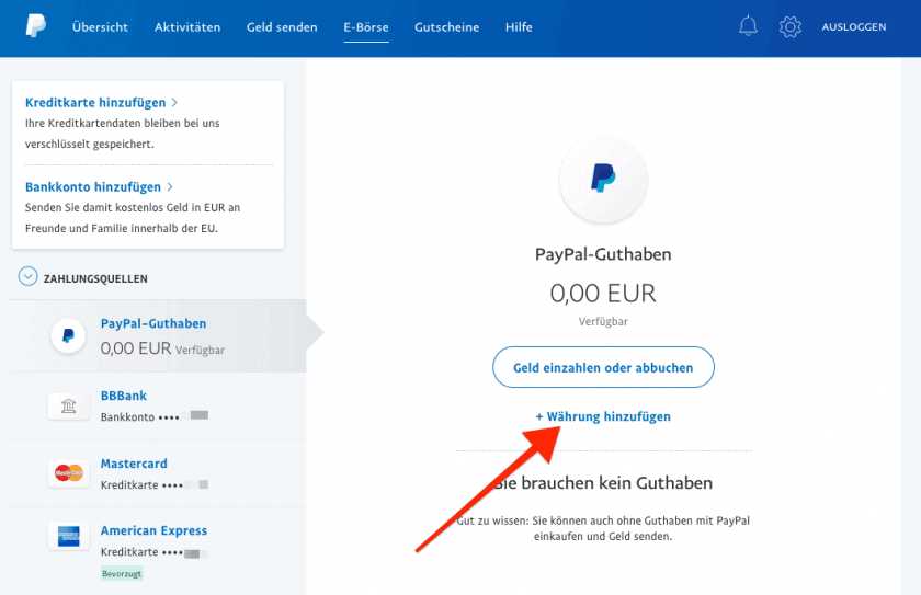 3. Auszahlung auf die Paypal Cash Karte